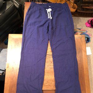 Roxy Linen Blend Travel Active Beach Casual Pants